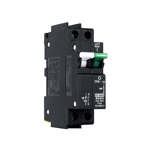 CBi QF-N-2(13) Dual Mount Circuit Breaker C2 1P+N 6kA