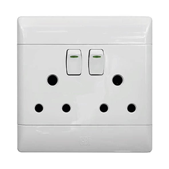 CBi PVC Double Switched Socket 4x4 - White