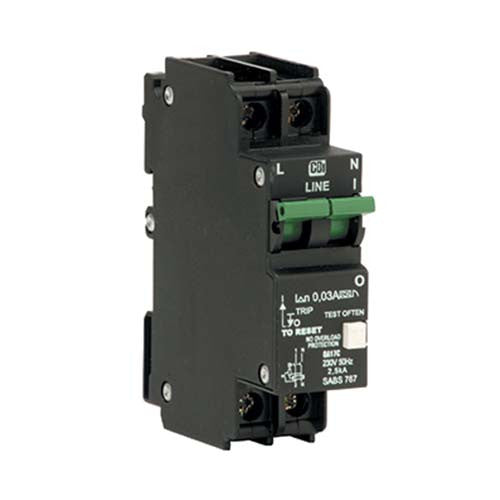 CBi QA17C Dual Mount Earth Leakage 1P+N 3kA 63A