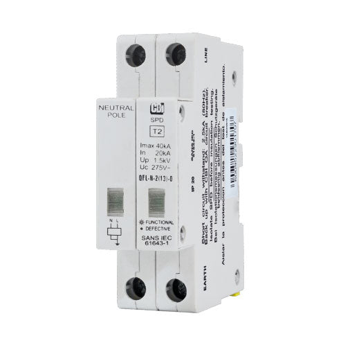 CBi QFLN-2(13)D DIN Rail Surge Protector with Indication 1P+N 275V 10kA