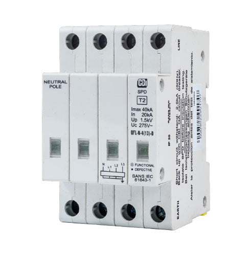 CBi QFLN-4(13)D DIN Rail Surge Protector with Indication 3P+N 275V 10kA
