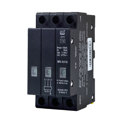 CBi QFL-3(13) Mini Rail Surge Protector with Indication 3P 275V 10kA