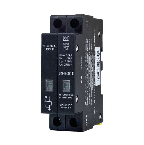 CBi QKLN-2(13) Mini Rail Surge Protector with Indication 1P+N 275V 40kA