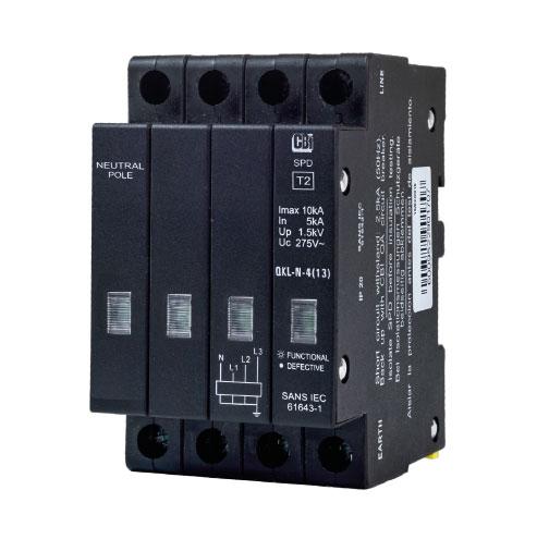 CBi QKLN-4(13) Mini Rail Surge Protector with Indication 3P+N 275V 40kA