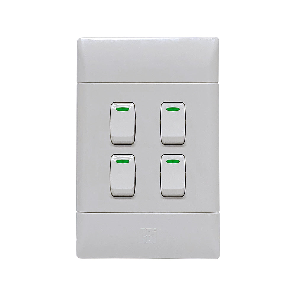CBi Switch Ultra 4 Lever 1-Way Light Switch 4x2