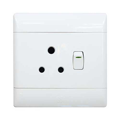 CBi PVC Single Switched Socket 4x4 - White