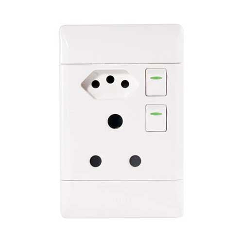 CBi PVC Double Switched Combo Socket 4x2 - White