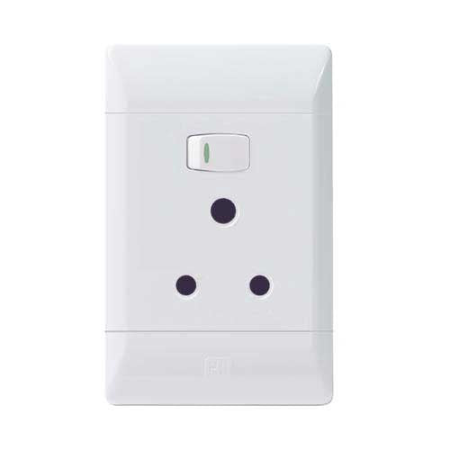 CBi PVC Single Switched Vertical Socket 4x2 - White