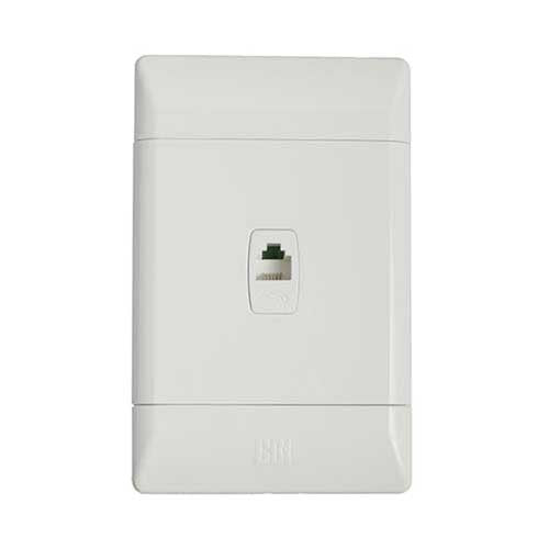 CBi PVC RJ11 Telephone Socket 4x2 - White