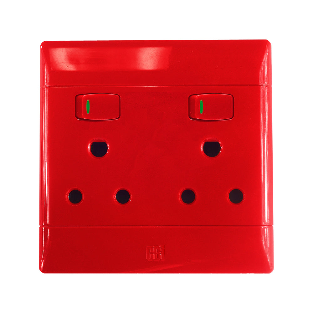 CBi PVC Single Switched Dedicated Socket 4x4 - Red