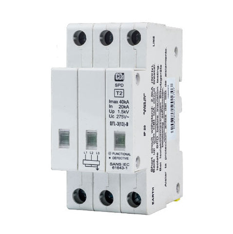 CBi QFL-3(13)D DIN Rail Surge Protector with Indication 3P 275V 10kA