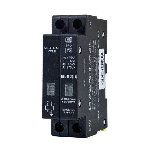 CBi QFLN-2(13) Mini Rail Surge Protector with Indication 1P+N 275V 10kA