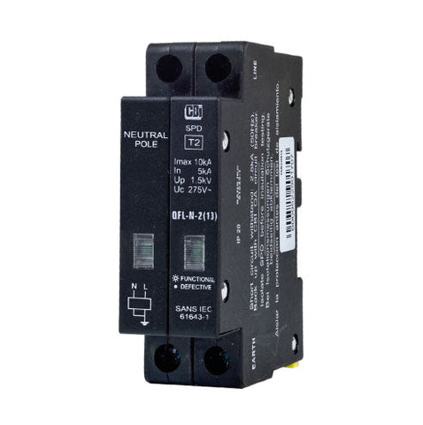 CBi QFLN-2(13) Mini Rail Surge Protector with Indication 1P+N 275V 10kA