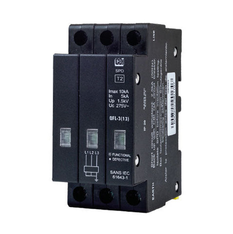 CBi QFL-3(13) Mini Rail Surge Protector with Indication 3P 275V 10kA