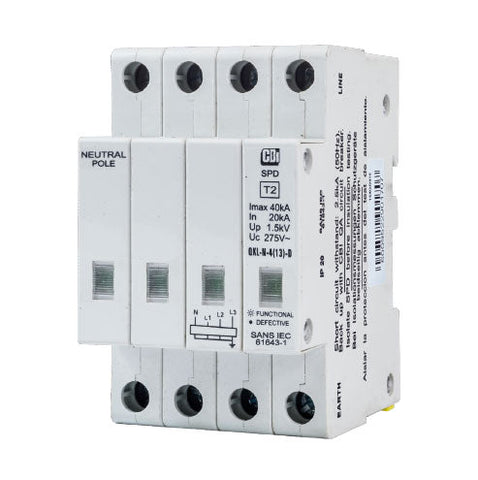 CBi QKLN-4(13)D DIN Rail Surge Protector with Indication 3P+N 275V 40kA