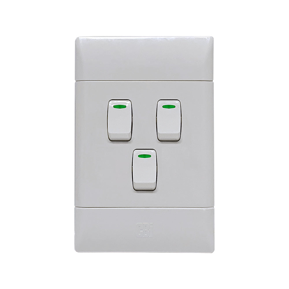 CBi Switch Ultra 3 Lever 1-Way Light Switch 4x2