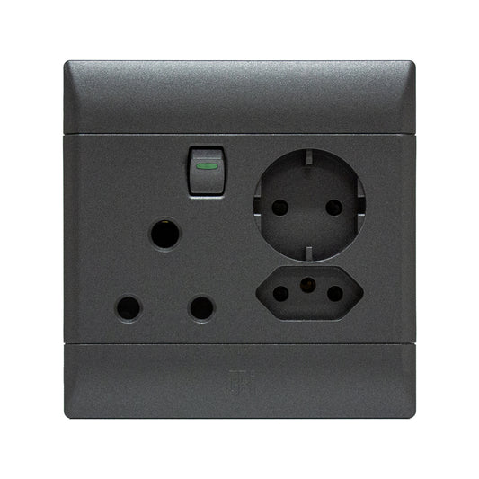 CBi Switch Ultra RSA + V-Slim + Schuko Combo Socket 4x4